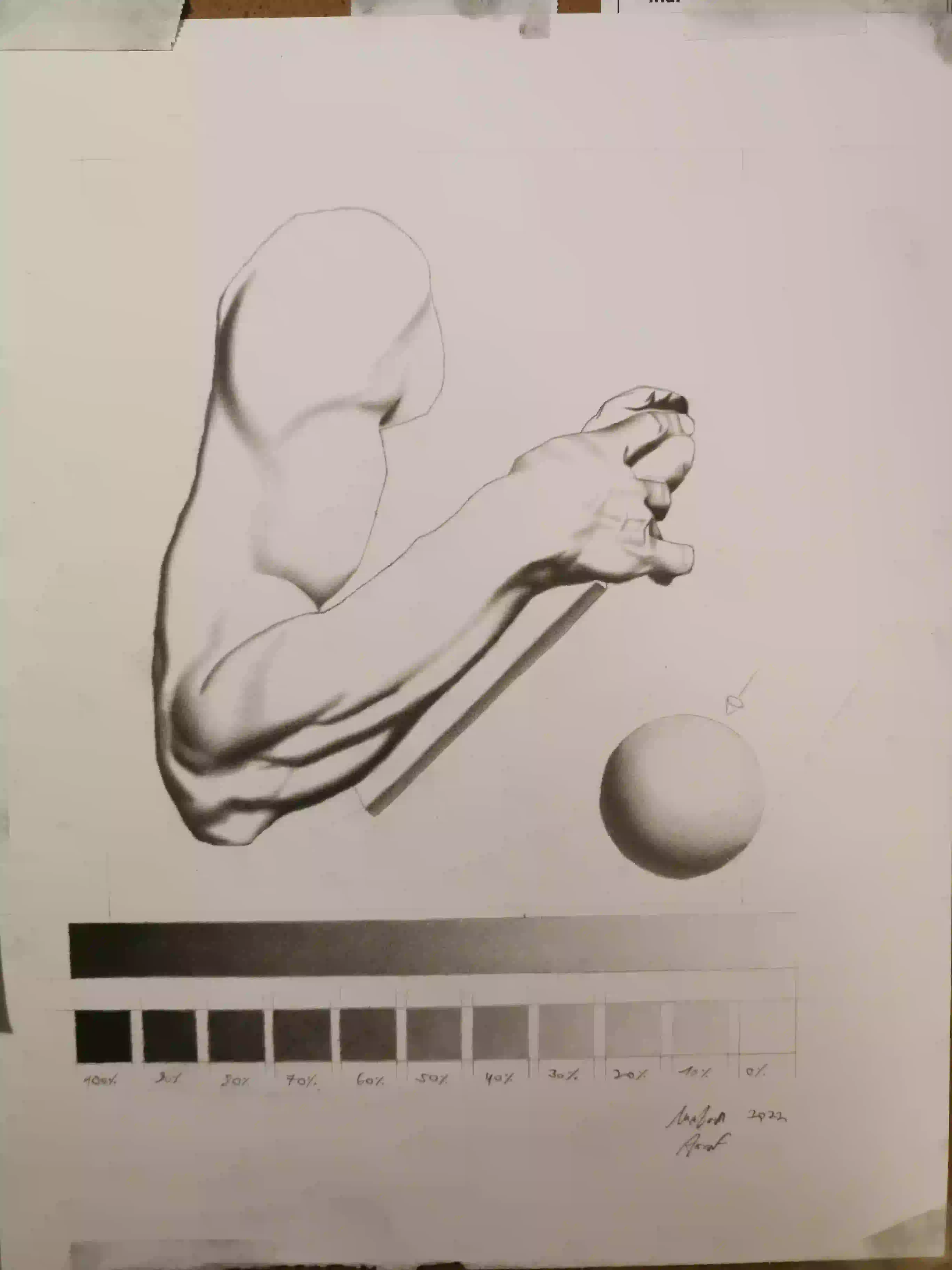 Angel Academy of Art Academic pencil drawing Arm of Moses after Charles Bargue